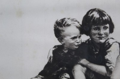 Lot 33 - Sidney Tushingham (1884-1968) signed etching - two children, 26cm x 30cm, in glazed frame p
