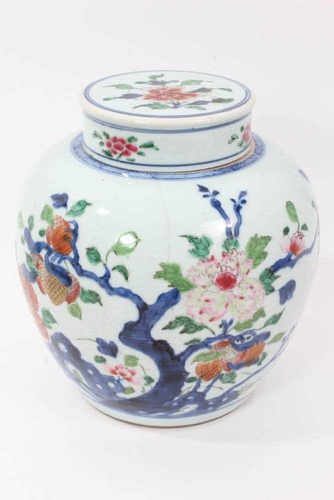 Lot 4 - 18th/19th century Chinese polychrome ginger jar and cover