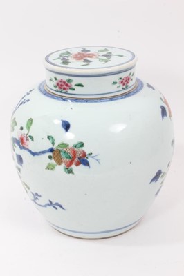 Lot 4 - 18th/19th century Chinese polychrome ginger jar and cover