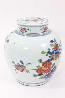Lot 4 - 18th/19th century Chinese polychrome ginger jar and cover