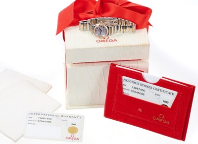 Lot 601 - Ladies Omega Constellation watch, with box and papers