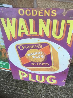 Lot 2400 - Four Reproduction metal advertising signs- Fry's Chocolate, Oxo Cubes, Ogden's Walnut Plug and one other (4)
