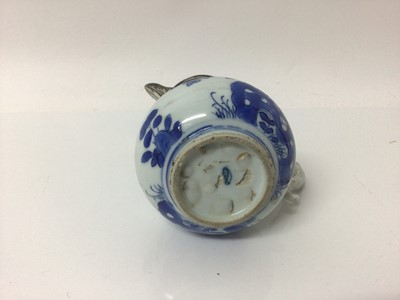 Lot 2 - Chinese Kangxi porcelain jug and cover with later silver mount, together with a bowl (2)