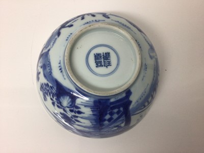 Lot 2 - Chinese Kangxi porcelain jug and cover with later silver mount, together with a bowl (2)