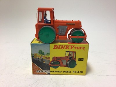 Lot 2032 - Dinky Aveling-Barford diesel roller No. 279, Muir-Hill 2/wl loader No. 437 plus Conveyancer fork lift truck No. 404 all boxed (3)