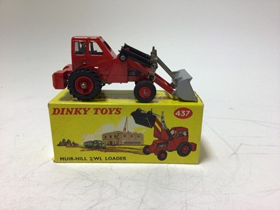 Lot 2032 - Dinky Aveling-Barford diesel roller No. 279, Muir-Hill 2/wl loader No. 437 plus Conveyancer fork lift truck No. 404 all boxed (3)