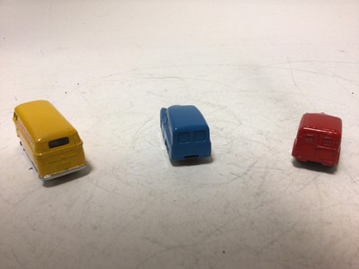 Lot 2043 - Dinky Dublo, VW Delivery Van 071, Royal Mail Van 068, Commer Van 063, Austin Taxi 067, Austin Lorry 064, all boxed (5)