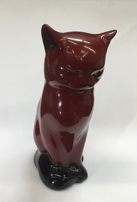 Lot 383 - Royal Doulton Flambé cat