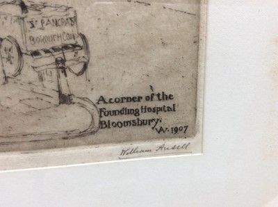 Lot 41 - William Henry Ansell (1872-1959) signed etching - 'A corner of the Foundling Hospital, Bloomsbury, 1907', 31cm x 25cm, in glazed gilt frame