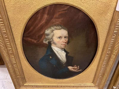 Lot 1269 - John Greham, late 18th century, oval oil on canvas - portrait of a gentleman, in gilt frame