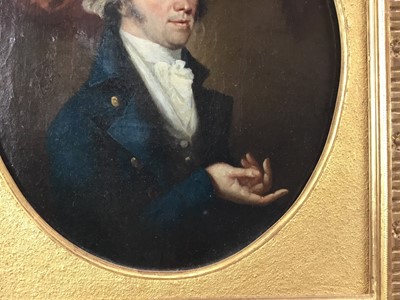 Lot 1269 - John Greham, late 18th century, oval oil on canvas - portrait of a gentleman, in gilt frame