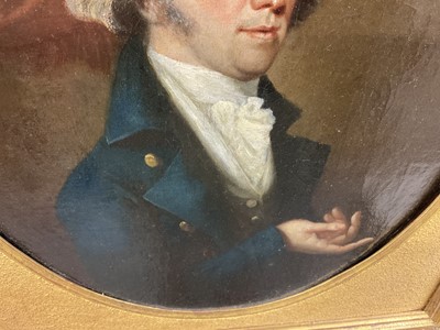 Lot 1269 - John Greham, late 18th century, oval oil on canvas - portrait of a gentleman, in gilt frame