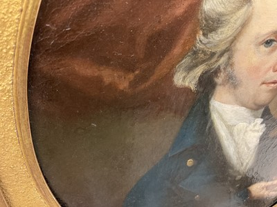 Lot 1269 - John Greham, late 18th century, oval oil on canvas - portrait of a gentleman, in gilt frame