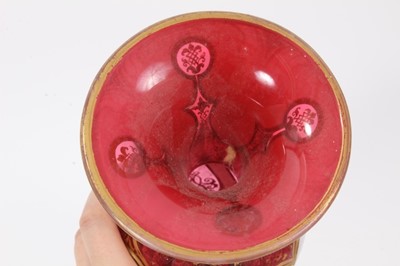 Lot 41 - Good quality 19th century ruby and gilded white overlay vase