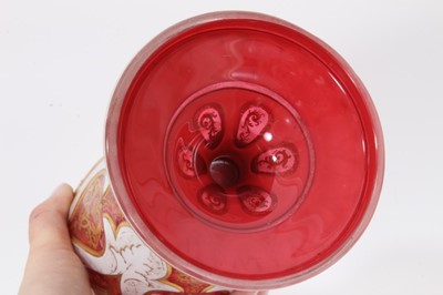 Lot 41 - Good quality 19th century ruby and gilded white overlay vase