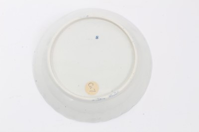 Lot 27 - Caughley tea bowl and saucer, circa 1780, of fluted form, printed in blue with the 'Apple' pattern, the saucer measuring 12.75cm diameter