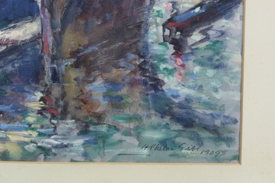Lot 1208 - Harry Phelan Gibb (1870-1948) oil on canvas laid on board - Le Pont Neuf, signed and dated 1909, 40cm x 32cm, in glazed gilt frame