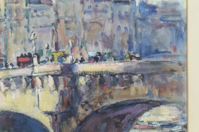 Lot 1208 - Harry Phelan Gibb (1870-1948) oil on canvas laid on board - Le Pont Neuf, signed and dated 1909, 40cm x 32cm, in glazed gilt frame
