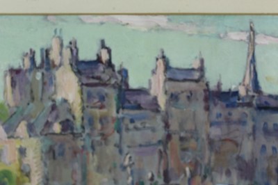 Lot 1208 - Harry Phelan Gibb (1870-1948) oil on canvas laid on board - Le Pont Neuf, signed and dated 1909, 40cm x 32cm, in glazed gilt frame