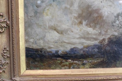 Lot 1106 - Manner of John Constable, oil on canvas laid on board - Extensive Landscape, in glazed gilt frame