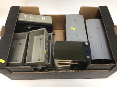 Lot 2419 - Scratchbuilt wooden models of caarriages, rolling stock including figures (QTY)
