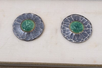 Lot 294 - Arts and Crafts boxed set of six buttons by Norman & Ernest Spittle
