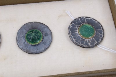 Lot 294 - Arts and Crafts boxed set of six buttons by Norman & Ernest Spittle