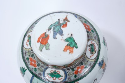 Lot 73 - Fine pair of Chinese famille verte porcelain ginger jars and covers