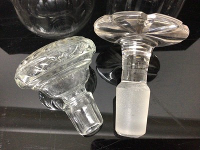 Lot 56 - Two Georgian cut glass ring neck decanters